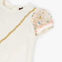 AIGNER Dresses*Girls Ivory Cotton Handbag Print Dress