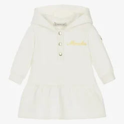 Moncler Enfant Dresses*Girls Ivory Cotton Hooded Dress
