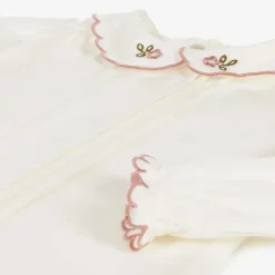 Mayoral Tops*Girls Ivory Cotton Jersey Blouse