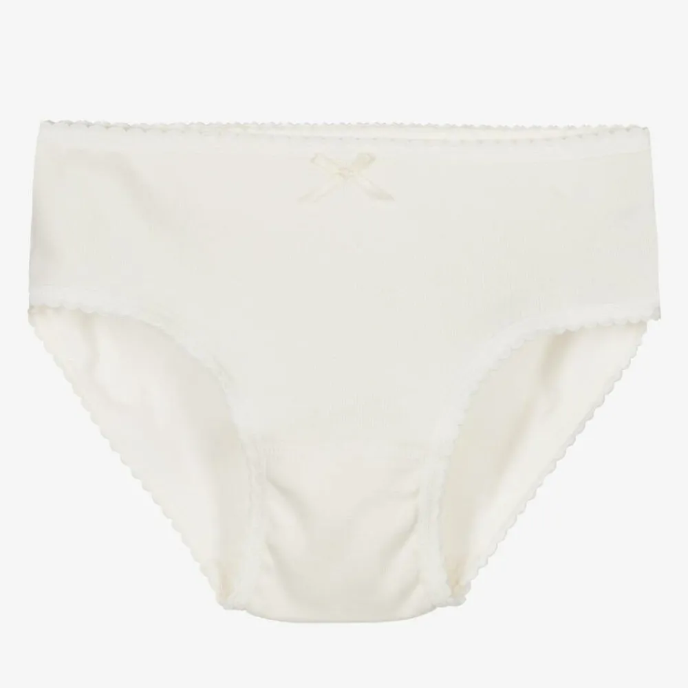 Babidu Underwear*Girls Ivory Cotton Knickers