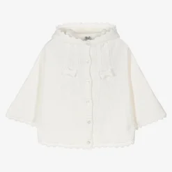 Sarah Louise Coats & Jackets|Coats & Jackets*Girls Ivory Cotton Knit Cape