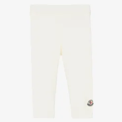 Moncler Enfant Leggings*Girls Ivory Cotton Leggings