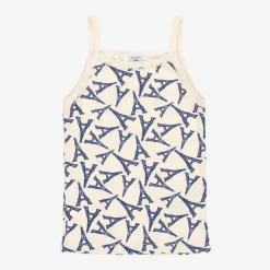Petit Bateau Underwear*Girls Ivory Cotton Paris Vests (2 Pack)