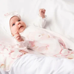 Sofija Babysuits*Girls Ivory Cotton Peacock Babysuit Set