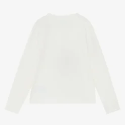 Billieblush Tops*Girls Ivory Cotton Sequin Top