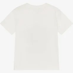 Stella McCartney Kids Tops*Girls Ivory Cotton Star Fringe T-Shirt