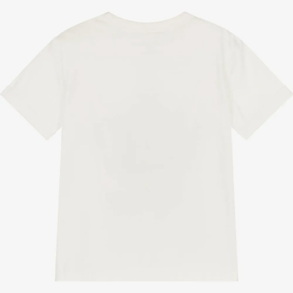 Stella McCartney Kids Tops*Girls Ivory Cotton Star Fringe T-Shirt