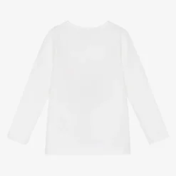 Balloon Chic Tops*Girls Ivory Cotton Teddy Top