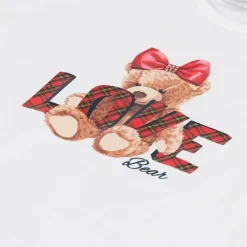 Balloon Chic Tops*Girls Ivory Cotton Teddy Top