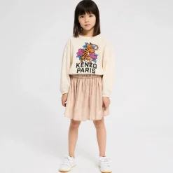 KENZO KIDS Tops*Girls Ivory Cotton Tiger Print Top