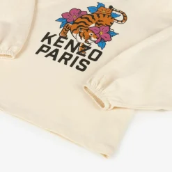 KENZO KIDS Tops*Girls Ivory Cotton Tiger Print Top