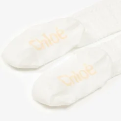 Chloé Tights*Girls Ivory Cotton Tights