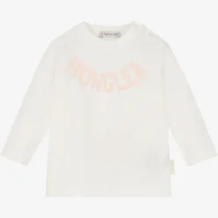Moncler Enfant Tops*Girls Ivory Cotton Top