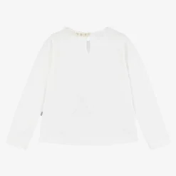 Il Gufo Tops*Girls Ivory Cotton Top