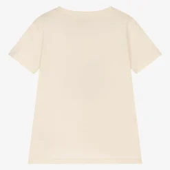 Moncler Enfant Tops*Girls Ivory Cotton T-Shirt