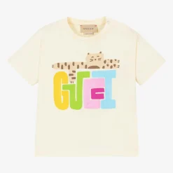 Gucci Tops*Girls Ivory Cotton T-Shirt