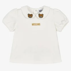 Moschino Baby Tops*Girls Ivory Cotton T-Shirt