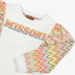 Missoni Dresses*Girls Ivory Cotton Zigzag Dress