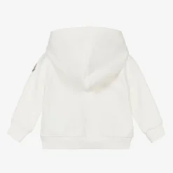 Moncler Enfant Tops*Girls Ivory Cotton Zip-Up Hoodie