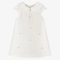 Lapin House Dresses*Girls Ivory Diamanté Flower Dress