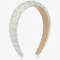 David Charles Hair Accessories*Girls Ivory Diamanté Padded Hairband