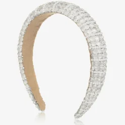 David Charles Hair Accessories*Girls Ivory Diamanté Padded Hairband