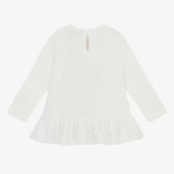 Monnalisa Tops|Tops*Girls Ivory Disney Cotton Tunic Top