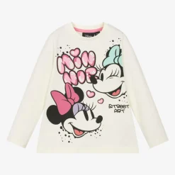 iDO Baby Tops*Girls Ivory Disney Print Cotton Top