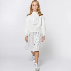 BOSS Tops*Girls Ivory Double B Viscose Sweatshirt