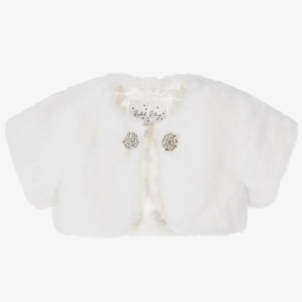 Rachel Riley Coats & Jackets*Girls Ivory Faux Fur Bolero Jacket
