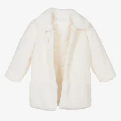 Romano Princess Coats & Jackets*Girls Ivory Faux Fur Coat & Hat Set
