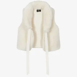 Bowtique London Coats & Jackets*Girls Ivory Faux Fur Gilet