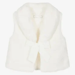 Lapin House Coats & Jackets*Girls Ivory Faux Fur Gilet