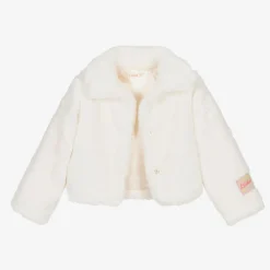 Billieblush Coats & Jackets*Girls Ivory Faux Fur Jacket