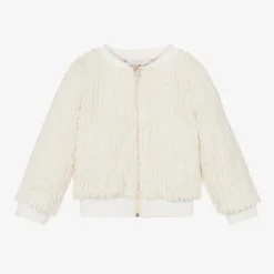 Jamiks Coats & Jackets*Girls Ivory Faux Fur Jacket