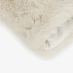 Il Gufo Gloves & Mittens*Girls Ivory Faux Fur Mittens