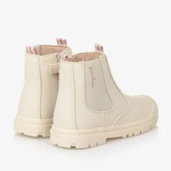 Mayoral Boots*Girls Ivory Faux Leather Chelsea Boots