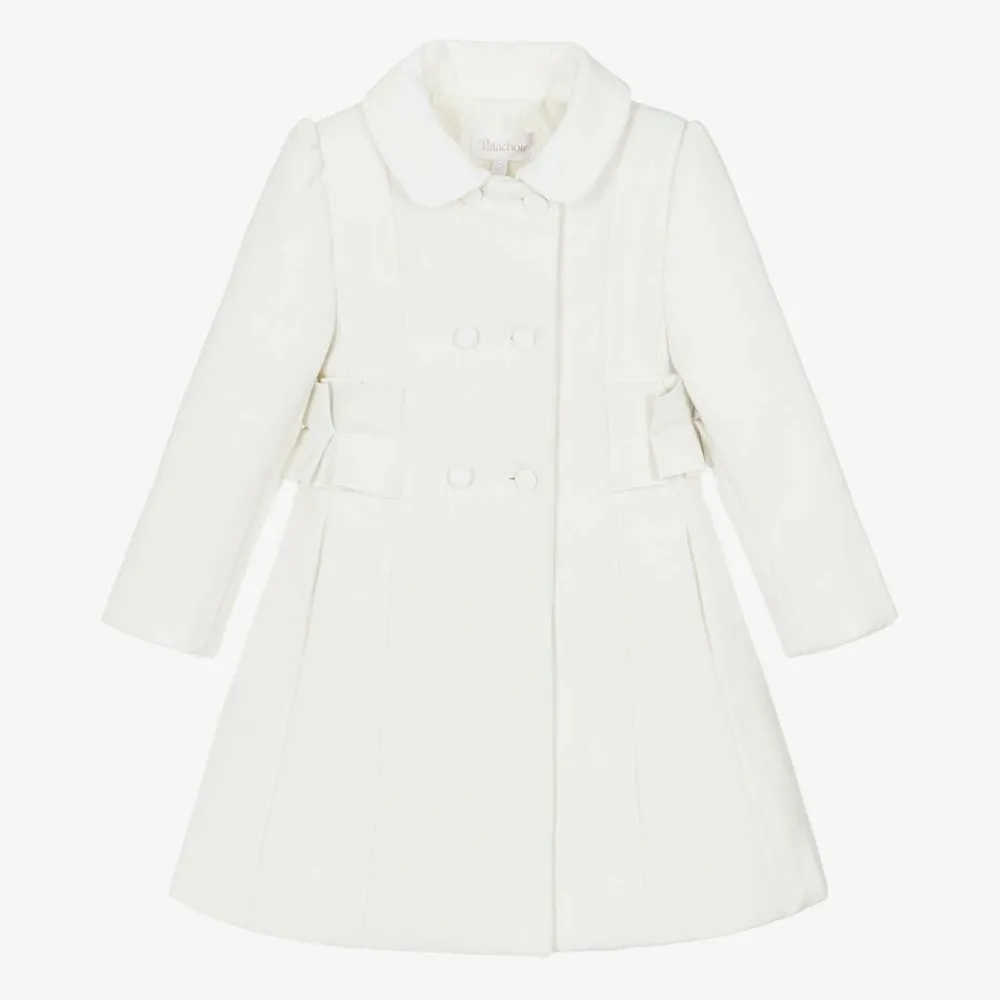 Patachou Coats & Jackets*Girls Ivory Felted Ruffle Coat