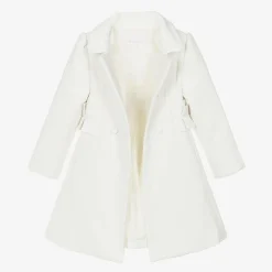 Patachou Coats & Jackets*Girls Ivory Felted Ruffle Coat