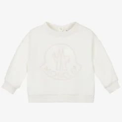 Moncler Enfant Tops*Girls Ivory Fleece Sweatshirt