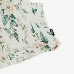 Rock Your Baby Tops*Girls Ivory Floral Cotton Shirred Top