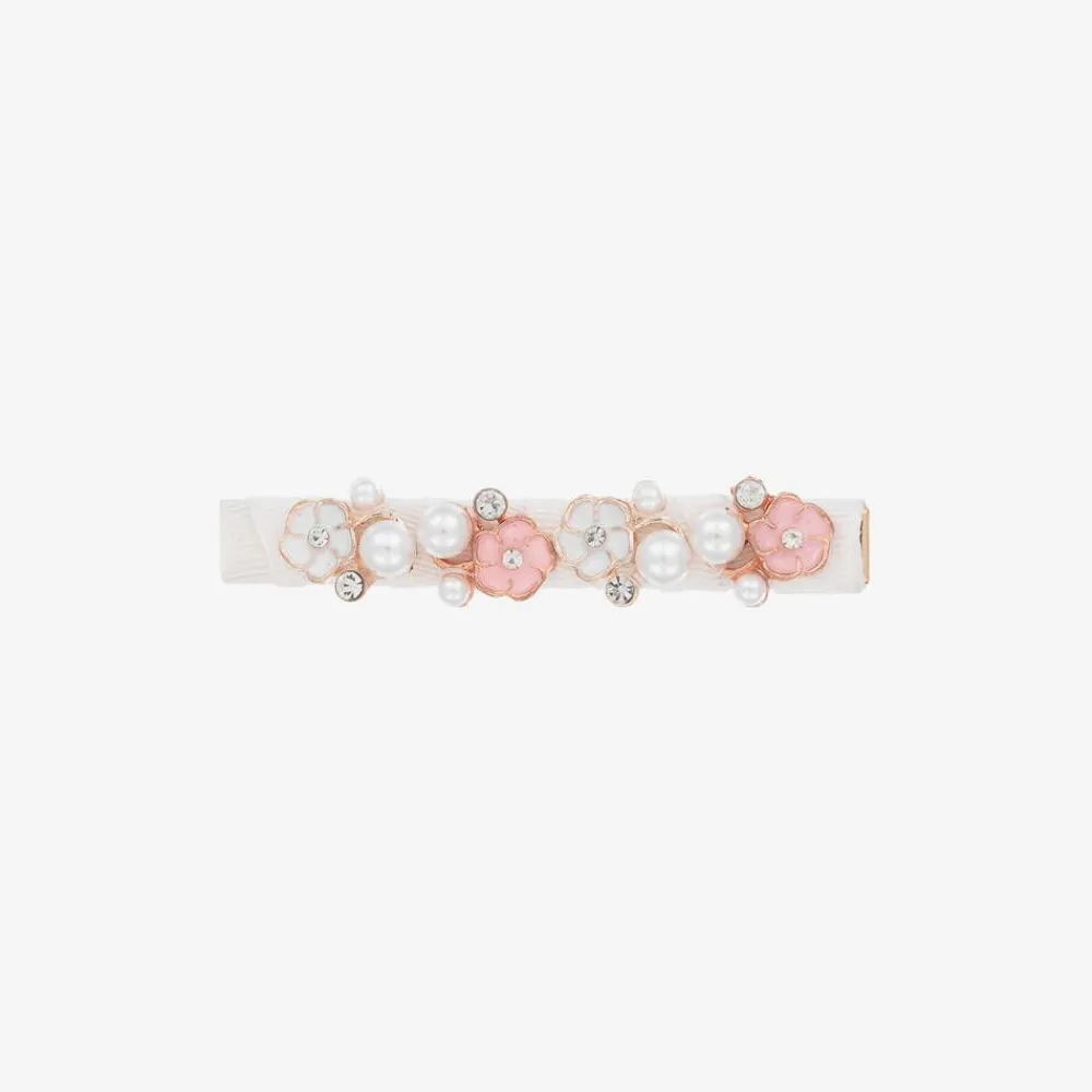 David Charles Hair Accessories*Girls Ivory Flower Hair Clip (8cm)