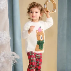 Hatley Tops*Girls Ivory Fluffy Knit Jumper