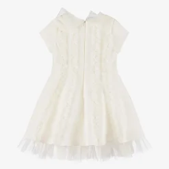 Mama Luma Dresses*Girls Ivory Glittery Ruffle Dress