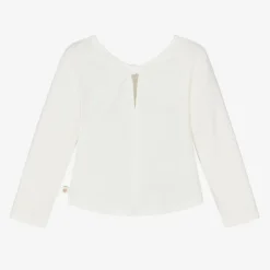 Boboli Tops*Girls Ivory Graphic Print Cotton Top