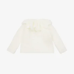 Mebi Tops*Girls Ivory Knit Collar Cardigan