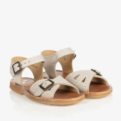 Young Soles Sandals|Sandals*Girls Ivory Leather Buckle Sandals