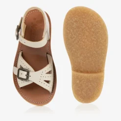 Young Soles Sandals|Sandals*Girls Ivory Leather Buckle Sandals