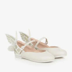 Sophia Webster Mini Bar Shoes|Bar Shoes*Girls Ivory Leather Shoes