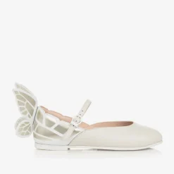Sophia Webster Mini Bar Shoes|Bar Shoes*Girls Ivory Leather Shoes
